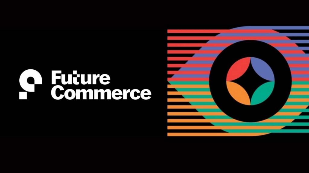 The future commerce logo on a black background.